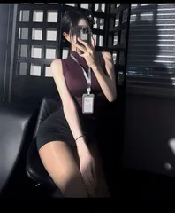 12250022生地厚め伸縮性ありOLミニボディコン茶黒系