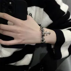 ブラッククロスブレスレット y2k