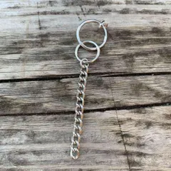 片耳イヤリング チタンポスト フープチェーンイヤリング メンズ レディース