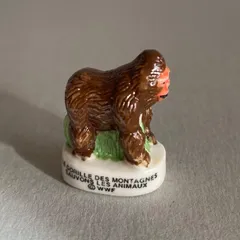 マウンテンゴリラのフェーブ／WWF／フランス雑貨／陶器ミニチュア／ブロカント／ヴィンテージ／蚤の市／幸運の小さな陶器