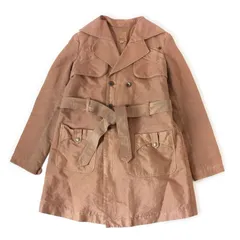 NJ25027 DIESEL ディーゼル ダブルロングコート トレンチコート 光沢 ベージュ サイズL