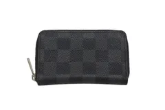 極美品 LOUIS VUITTON ルイヴィトン ジッピーコインパース ダミエグラフィット N63076 フランス製 PVC ブラック シルバー 中古 4b006195