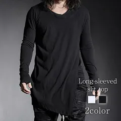 Tシャツ メンズ 長袖スリットカットソー ゆったり 冬 春 ポリエステル インナー コットン 40代 Vネック 肌着 ロング オシャレ ブランド お