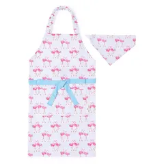 COLORFUL CANDY STYLE LAURA ASHLEY 子供用 キッズエプロン 女の子 三角巾 セット 小学生 130-160 着脱簡単 Pretty Flamingo N1253130 0