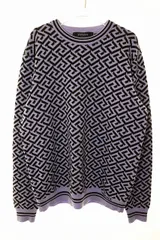 ヴェルサーチ ヴェルサーチェ VERSACE JACQUARD KINT SWEATER SIZE 50 1003883 1A02469 ジャカルタ ニット セーター 総柄 パープル 【ブランド古着ベクトル】【中古】☆AA★250725のサムネイル