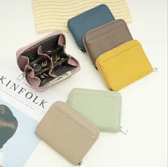 KIZAI RFIDスキミング防止 本革 小銭入れ コインケース 6仕切り 日本円対応 コンパクト 多色展開 ファスナー式 ミニ財布 メンズ レディース