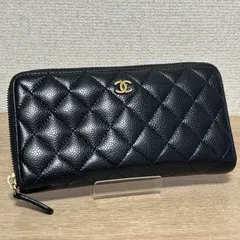 CHANEL シャネル マトラッセ キャビアスキン ラウンドファスナー 長財布 ブラック 黒 ゴールド金具 レディース 定番 人気