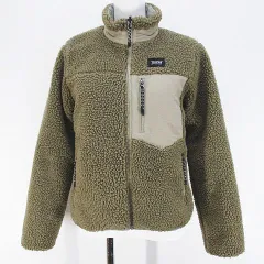 タイオン TAION マウンテン リバーシブル ダウン ボア ジャケット M 緑系 カーキ ジップアップ 切替