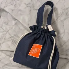 【ハンドメイド】布小物　巾着バック　手作り　ハンドメイド　可愛い　蛍光タグ　牛柄　お出かけ　大容量