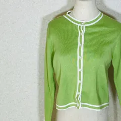 Talbots タルボット コットンニットカーディガン ライムグリーン S 美品