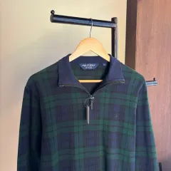 15697 - ポロ ラルフローレン ブラックウォッチ ハーフジップ スウェット