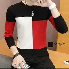 セーター メンズ バイカラークルーネックセーター おしゃれ フリース 春 リブ チェック ニット サイズ Vネック クルーネック 冬 大きいサイ