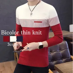 Tシャツ メンズ バイカラー薄手ニット 肌着 おしゃれ ロング スポーツ コットン 長袖 厚手 Vネック ティーシャツ ブランド ゆったり 無地 