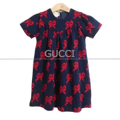 美品GUCCI ハート柄 半袖ワンピース 100cm~ 美品 グッチ 半袖ワンピース GGパターンニットワンピース タグ付き