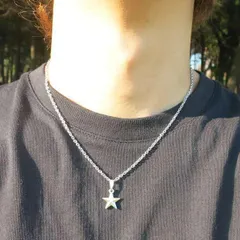 シンプル スターネックレス シルバー メンズ アクセサリー