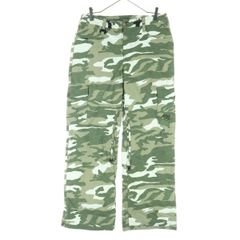 ROXY ロキシー 迷彩柄 スノーボード ナイロンパンツ S グリーン スキーウェア レディース 古着