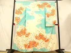 平和屋着物■豪華振袖　駒刺繍　紅白枝梅文　銀彩　正絹　逸品　AABE3814fw