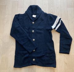 GAP ギャップ ネイビー カーディガン コットン ニット スタンドカラー 