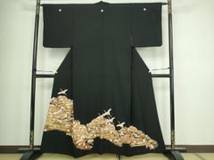 平和屋着物▽訪問着 単衣 友禅 絞り 流水草花文 金彩 正絹 逸品