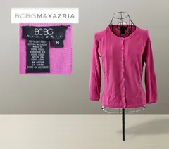 【BCBG MAXAZRIA】ビーシービージーマックスアズリア　ニット　カーディガン　ピンク系　コットン　M　AWのサムネイル