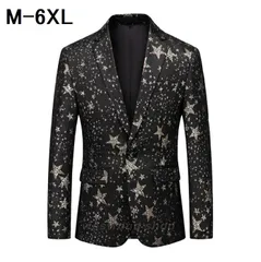 メンズ スーツジャケット 星柄 トップス フォーマル ビジネススーツ カジュアルスーツ 大きいサイズ 通勤 事務服 結婚式 二次会 パーティー