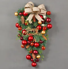 クリスマスリース クリスマス スワッグ 飾り 大きい オーナメント ナチュラル リース 玄関 ドア 壁掛け 庭園 部屋