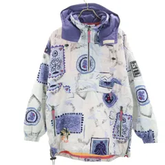 DESCENTE デサント 80s 90s 日本製 オールド 総柄 ハーフジップ ジャケット M パープル系 プルオーバー メンズ 古着のサムネイル