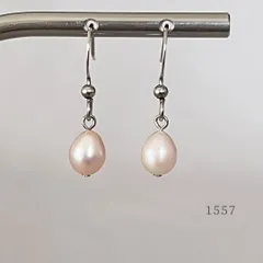 天然色ミルキーピンク・淡水パール　ピアス　・・✽・・　〈真珠　サージカルステンレス　フック〉