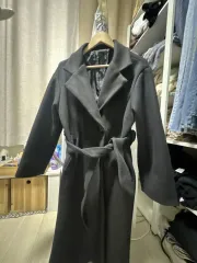 ブラック ベルト ロング コート