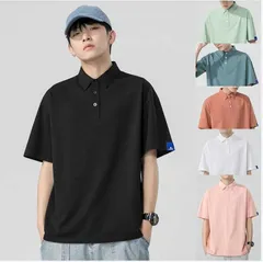 POLOシャツ メンズ 半袖 Tシャツ 通気性 夏服 接触冷感 速乾 トップス ゆったり シンプル カジュアル 大人 学生 通勤 通学 20代 30代 6色 