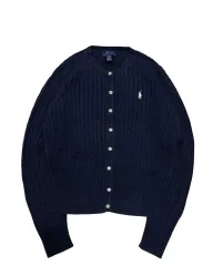 ポロ ラルフローレン ケーブル編み ネイビー カーディガン