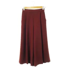 B&Y ユナイテッドアローズ BEAUTY&YOUTH ビューティー&ユース パンツ ガウチョ スカーチョ ワイド とろみ感 タック きれいめ S 赤茶 ブラウン チョコレート /CK9