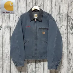【size 2XL】USA製 Carhartt デトロイトジャケット レザーパッチ ぺトロール グレー 革ロゴ Carhartt Detroit Jacket J97PTL