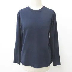 ハリス HARRISS ニット セーター クルーネック 長袖 ライン ネイビー ホワイト 36