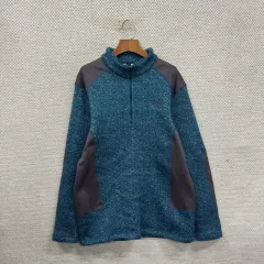 THE NORTH FACE ザ ノースフェイス アウトドア 刺繍 ロゴ 起毛 ハーフジップ 長袖Tシャツ 2XL A03732