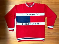 90s Tommy Hilfiger ビックロゴ ニット セーター