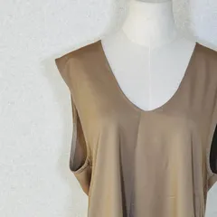 share with Kurihara harumi 栗原はるみ ノースリーブ チュニック キャメル フリーサイズ ポケット付き