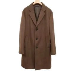 ユニクロ UNIQLO ウールカシミヤ チェスターコート ガンクラブチェック 茶 ブラウン M 312-420920