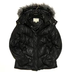 Y2K 平成 ギャル UNIQLO レディース ダウン 短丈 光沢 ブラック ファーフード L グランジ