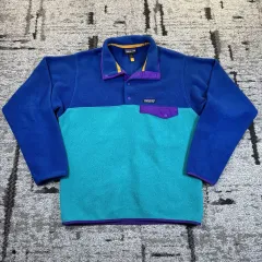 10s patagonia パタゴニア Synchilla（シンチラ）スナップ-T ブルー/ミント/PURPLE パープル