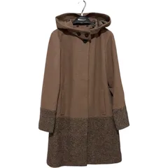 ZK5  EVEXbyKRIZIAエヴェックス バイ クリツィア フード付き ロングコート ジャンパー ジャケット ブラウン 茶系 異素材  レディース44