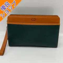 BN7331□LACOSTE ラコステ セカンドバック クラッチバッグ レザー グリーン系 鍵付き 一層式 状態良好