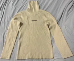 Calvin Klein Jeans(カルヴァンクラインジーンズ) アイボリー ゴージ タートルネック ニット