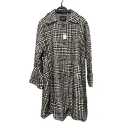 ZK5   TABASA タバサ ロングコート チェック グレー レディース 36サイズ ショールカラー アウター ジャケットのサムネイル