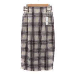 ローリーズファーム LOWRYS FARM タイトスカート ロング丈 マキシ丈 スリット チェック柄 L マルチカラー ベージュ /YK12