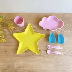 Nature テーブルウエアセット Pink ピンク スター 星 しずく 赤ちゃん 離乳食 ベビー食器 幼児食器 出産祝い