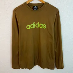 adidas アディダス 長袖 Tシャツ ロゴプリント ブラウン Mサイズ メンズ 古着 ストリート アメカジ　ロンt