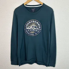 Abercrombie & Fitch アバクロンビーアンドフィッチ 長袖 Tシャツ ロゴプリント ネイビー Sサイズ メンズ 古着 アメカジ ストリート
