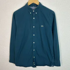 LACOSTE L!VE ラコステライブ 長袖 シャツ ボタンダウン ターコイズブルー 40サイズ メンズ 古着 ストリート シティーボーイ