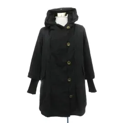 ジーナシス JEANASIS モッズコート ロング丈 フード付き ジップアップ ライナー付き F 黒 ブラック /YK3